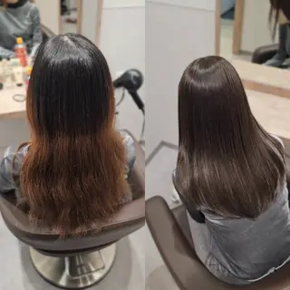 セミロング カラー 縮毛矯正をしている人 のためのカラーのヘアスタイル
