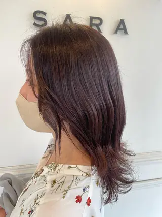 セミロング SARA古賀店 かすみ🐬🩵のヘアスタイル