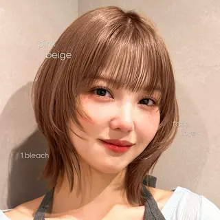 ショート RICO/暖色カラー /縮毛矯正/ミニボブのヘアスタイル