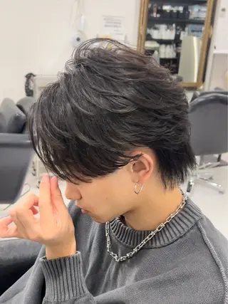 ショート カラー パーマ メンズ フウト/メンズカット /メンズパーマのヘアスタイル