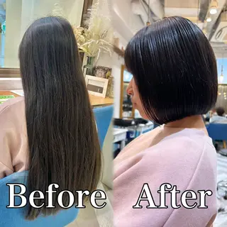 ミディアム カラー 髪質改善【縮毛矯正】 北千住 田邉 澪のヘアスタイル