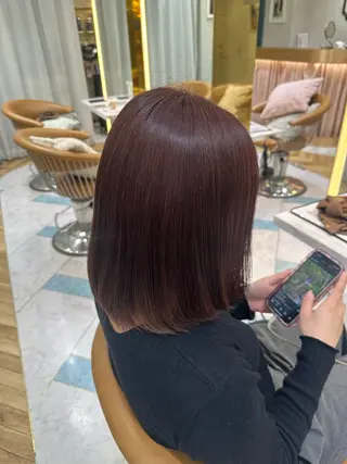 カラー 🐈‍⬛rizu🎀 縮毛矯正、艶カラーのヘアスタイル