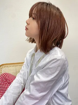 ミディアム カラー パーマ レイヤー／似合わせ TAKUYAのヘアスタイル
