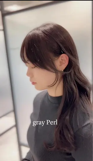 セミロング カラー 髪質改善/顔まわり 石原のヘアスタイル