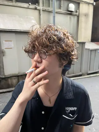 ショート カラー パーマ ヘアアレンジ メンズ 💎髪質改善特化💎 RUITOのヘアスタイル