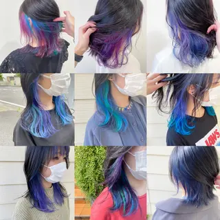 ロング カラー ヘアアレンジ ハイトーンカラー🌈 メンズパーマ鈴木康平のヘアスタイル