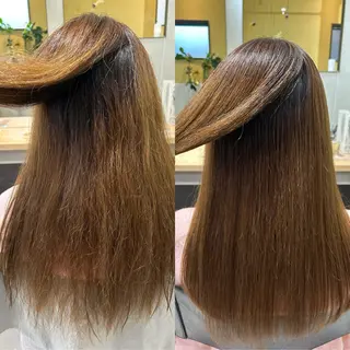 ロング パーマ hub hair レイヤー/透明感のヘアスタイル