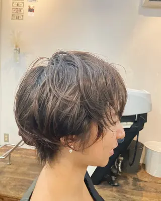 ショート パーマ ショート、ボブ💚 レイヤー/井上翔のヘアスタイル