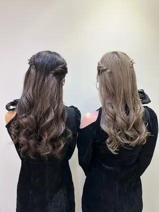 ヘアアレンジ エクステ🎀 暖色カラー🎀amiのヘアスタイル