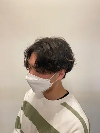 ショート カラー パーマ メンズ 田部 勇斗のヘアスタイル