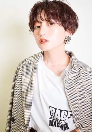 ミディアム カラー パーマ ヘアアレンジ メンズ キッズ ネイル マツエク・マツパ EnBlesS西宮 マンツーマン神道有基のヘアスタイル