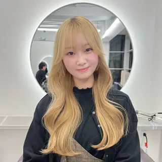ロング 韓国ヘア/透明感 カラー🤍yukaのヘアスタイル