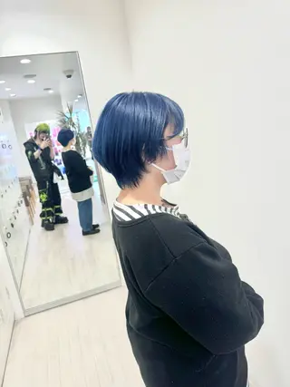 ショート カラー 雅/ダブルカラー/ 白髪ぼかしハイライトのヘアスタイル