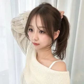 セミロング カラー kana 栄美容師/韓国ヘアのヘアスタイル
