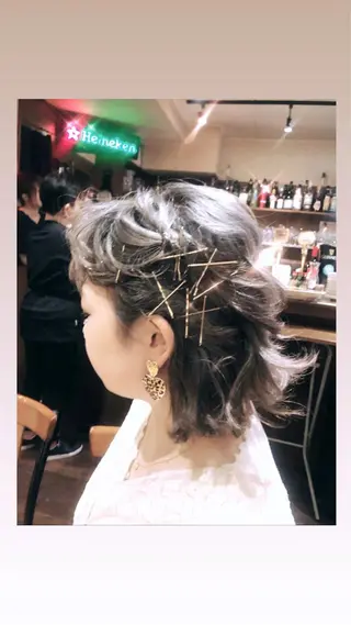 ショート カラー ヘアアレンジ キッズ stylist 🌸 kana.のヘアスタイル