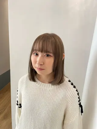 ミディアム カラー パーマ ヒナ/酸性ストレート ・艶カラー🌿のヘアスタイル