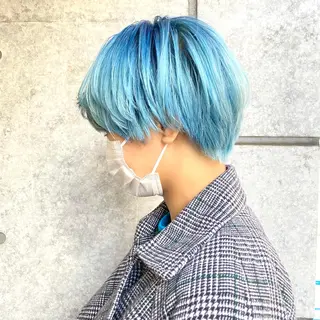 ショート カラー 癖毛救済✂️ボブ /髪質改善ストレートのヘアスタイル