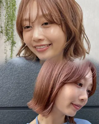 ミディアム パーマ ボブ/ミディアム 親しみやすさ/さくらのヘアスタイル