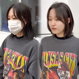 ミディアム MEGULI所属・新田 琴美/ レイヤー/透明感のヘアスタイル