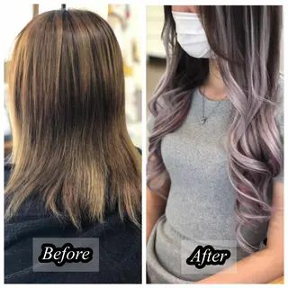 ロング カラー ✂︎CHII/ 白髪ぼかしのヘアスタイル