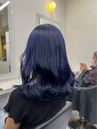 ロング カラー 寒色🦋韓国ヘア💙 レイヤー/グレージュのヘアスタイル