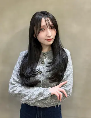 カラー ヘアアレンジ 似合わせ顔まわり カット💛森尾真由美のヘアスタイル