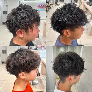 ショート パーマ メンズ 巖本 真希のヘアスタイル