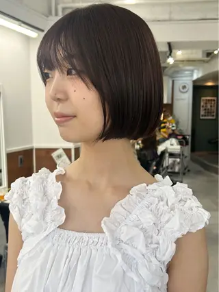 ミディアム カラー レイヤーボブ/ 艶カラー/サナ🌼のヘアスタイル