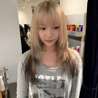 セミロング カラー ヘアアレンジ Mizobe misakiのヘアスタイル