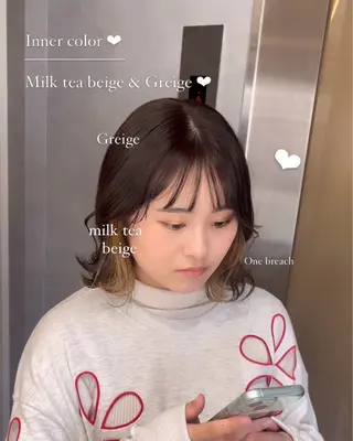 ミディアム Mirai/ 艶カラー/暖色カラーのヘアスタイル