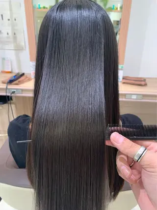 ロング カラー メンズ毛流れ 縮毛特化/土屋丈のヘアスタイル