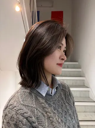 ミディアム カラー アヤノ/ 似合わせカット✂️のヘアスタイル