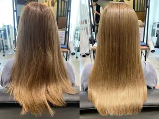 ロング カラー ヘアアレンジ 岡田まみ🍒🤍 透明感カラーのヘアスタイル