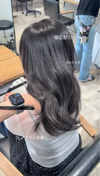 セミロング カラー パーマ ヘアアレンジ パク・ボミン小野リエ 韓国ハーフ🦊のその他イメージ