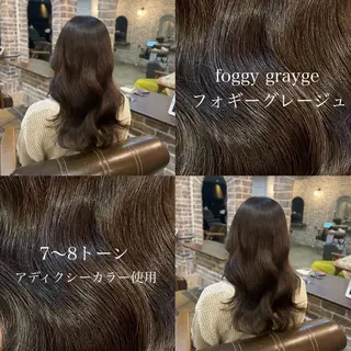 セミロング カラー 🧸顔周りカット /透明感🎀のヘアスタイル