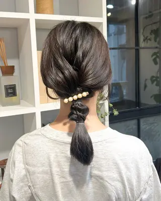 ミディアム ヘアアレンジ アレンジ/新宿 透明感カラー/ヤノのヘアスタイル