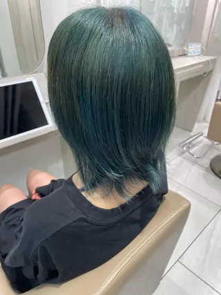 ミディアム カラー ハッシュカット 暖色カラー/伊藤菜月のヘアスタイル