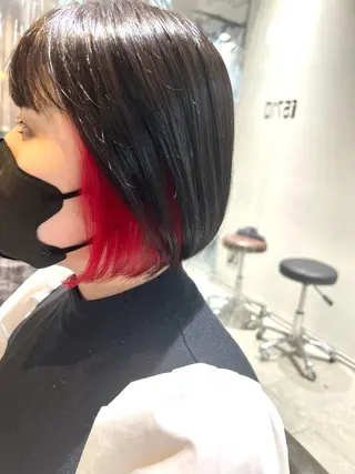 ミディアム カラー ヘアアレンジ 🌈インナーカラー ‘ショウマ’🌈のヘアスタイル