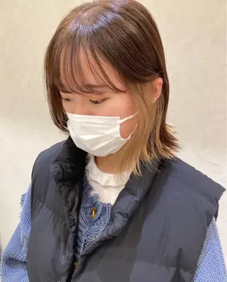 ミディアム カラー ヘアアレンジ レイヤー/インナー カラー🦋ルイのヘアスタイル