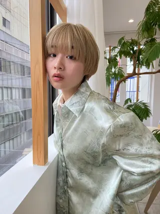 ショート カラー ヘアアレンジ 田中 あやなのヘアスタイル