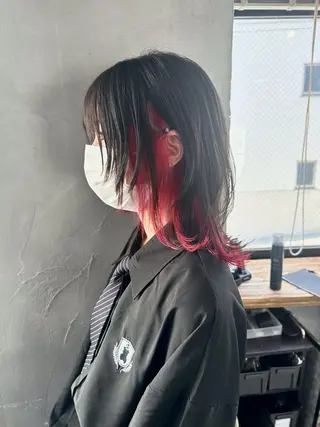セミロング カラー ウルフ レイヤー パーマ🪐MANAのヘアスタイル