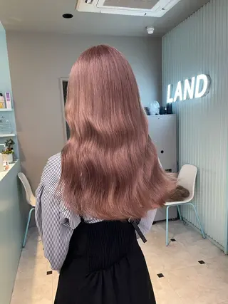 セミロング ブリーチ✖️ 縮毛LANDのヘアスタイル