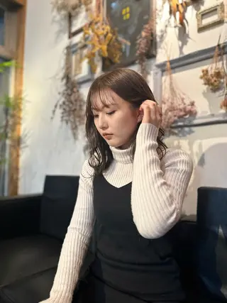 セミロング カラー 💜推しインナー カラー/菊池柊真💜のヘアスタイル