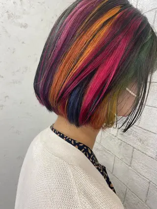 ミディアム カラー 🦋YUI 髪質改善 ブリーチ　着付け🦋のヘアスタイル