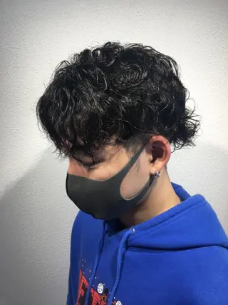 ショート カラー パーマ ヘアアレンジ メンズ キッズ FABLE HAIR ファブル難波・心斎橋のヘアスタイル
