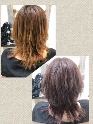 ミディアム カラー 田中 和可のヘアスタイル