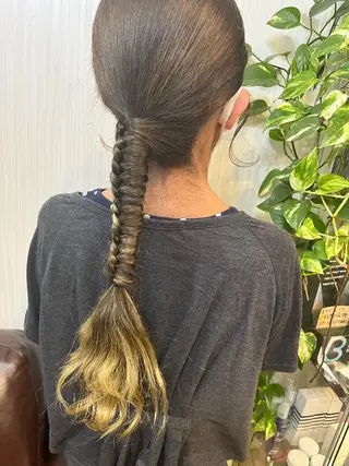 ロング ヘアアレンジ きむえり/髪質改善 /うねり広がり改善のヘアスタイル