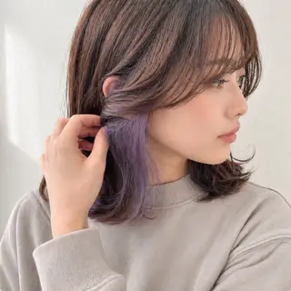 ミディアム カラー 𖧷 ⁺. 大人ヘア Yui 𓂃𓈒𓏸のヘアスタイル