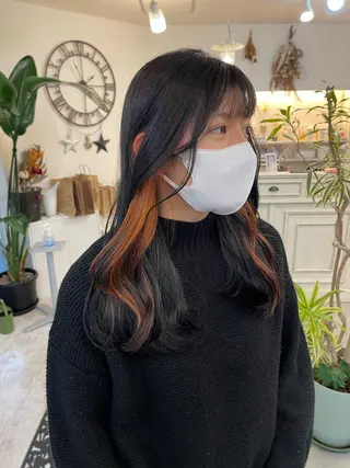 セミロング カラー 中堀 遥のヘアスタイル