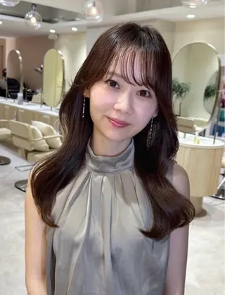 ロング カラー カット無料｜レイヤー カット｜韓国モテへアのヘアスタイル